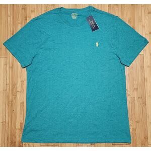 Polo Ralph Lauren Shirt Mens Size XL Heather Green Custom Slim Fit Tee Crew Neck